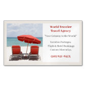 Sand Red Chairs Agency Reisebüro Agent Beach Magnetische Visitenkarte (Vorderseite)