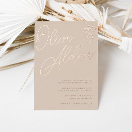 Sand | Rose Gold Script Wedding Folieneinladung