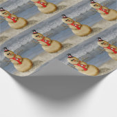 Sand-Schneemann auf der Küste Geschenkpapier (Ecke)