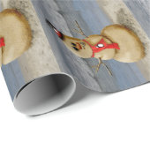 Sand-Schneemann auf der Küste Geschenkpapier (Rolleneckpunkt)