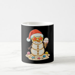 Sand Schneemann Santa Hut Weihnachten Strand Stimm Kaffeetasse