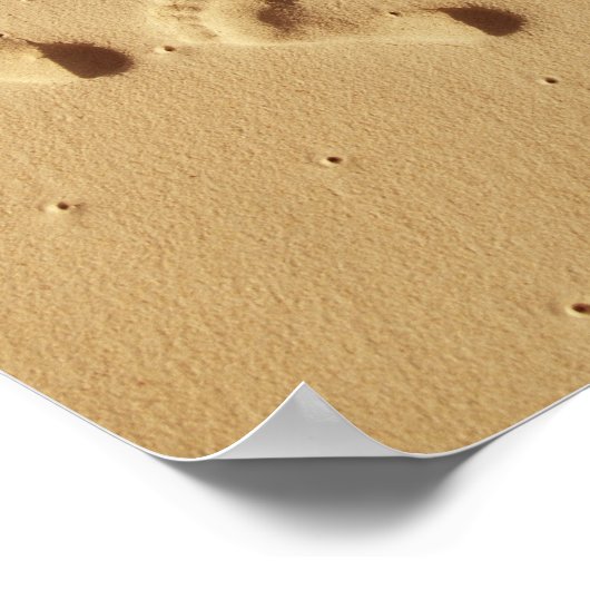 Sand schreibt "Hope" am Strand mit dem Poster (Ecke)