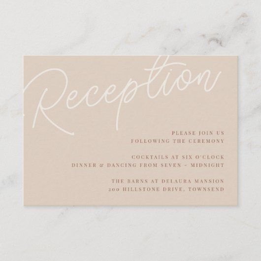 Sand | Script Watermark Empfang Begleitkarte (Vorderseite)