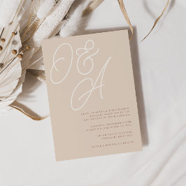 Sand | Script Watermark Monogram Wedding Einladung