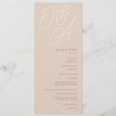 Sand | Script Watermark Monogram Wedding Programm (Vorderseite)