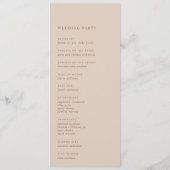 Sand | Script Watermark Monogram Wedding Programm (Rückseite)