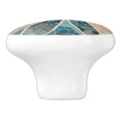 Sand & Sea Beach & Ocean Abstrakt Aqua Blue Mosaik Keramikknauf (Seitenansicht)