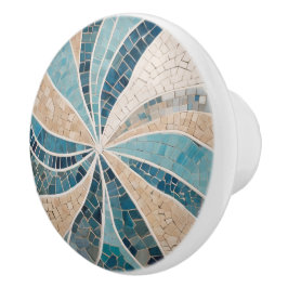 Sand & Sea Beach & Ocean Abstrakt Aqua Blue Mosaik Keramikknauf