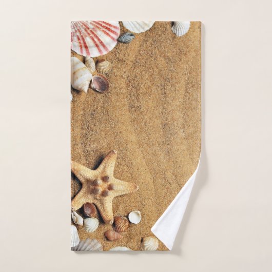 Sand Seashells Badezimmer Dekoratives Badetuch Set (Handtuch)