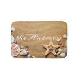 Sand Seashells Ocean Calligraphy Name Badematte