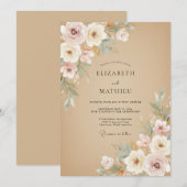 Sand Serene Rustikale Hochzeit Einladung (Vorne/Hinten)