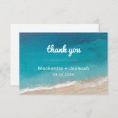 Sand Shore Beach Hochzeit in Urlaubsort Dankeskarte (Vorne/Hinten)