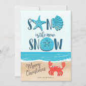 Sand Snow Seashell Beach Coastal Crab Weihnachten (Vorderseite)