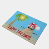 Sand Snowman mit Christpalme Tree Fußmatte (Schrägansicht)