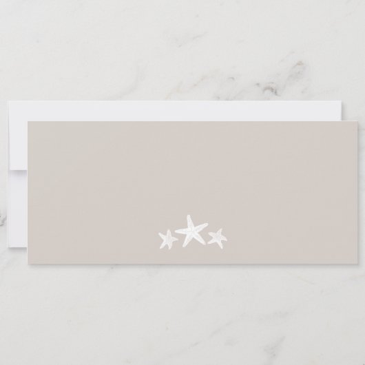 Sand Starfish Buttercreme Palm Tree Boarding Pass Einladung (Rückseite)