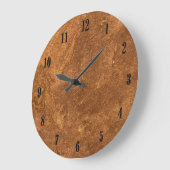 Sand Stone with Black Numbers Wall Clock Große Wanduhr (Winkel)