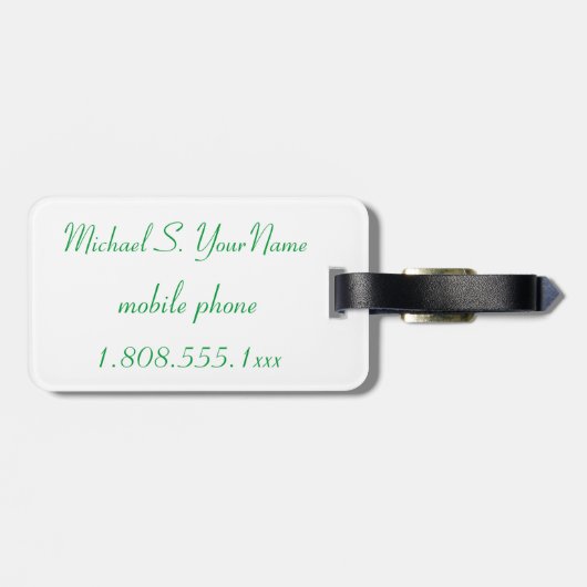 Sand-Strand-Gepäck Identifikation Hawaiis grünes Gepäckanhänger (Rückseite horizontal)