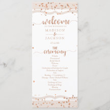 Sand Stripes & Rose Gold Confetti Hochzeitsprogram