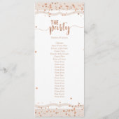 Sand Stripes & Rose Gold Confetti Hochzeitsprogram Programm (Rückseite)