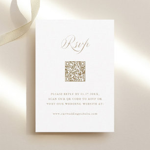 Sand Stylische Kalligrafie Hochzeits-QR-Code RSVP Karte
