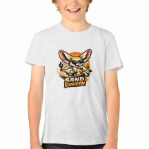 Sand Surfer Fennec Fuchs Wüsten-Surfen Cartoon Des