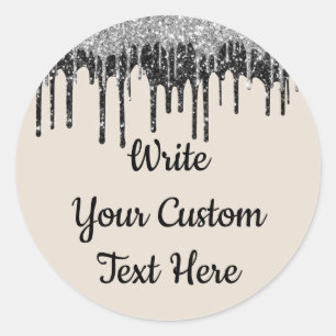 Sand Tan Silver Geburtstagsparty Glitzer Runder Aufkleber