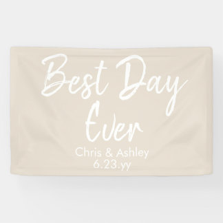 Sand Tan Wedding Reception Decke der besten Tag je Banner