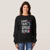 Sand Tape Spray Repeat Car Detailing Auto Body Pai Sweatshirt (Vorne ganz)