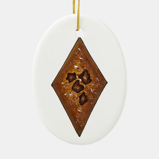 Sand Tart Cinnamon Weihnachtskeks Keramik Ornament (Hinten)