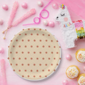 Sand Terra Cotta Polka Dots White Trim Pappteller (Party)