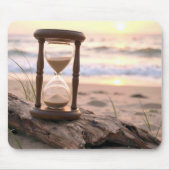 Sand-Timer auf Strand-Treibholz Mousepad (Vorne)
