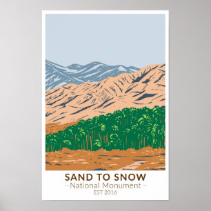 Sand to Snow National Monument Kalifornien Vintage Poster