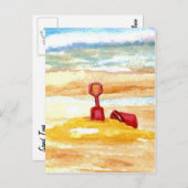Sand Toys - Sand Castle Gebäude am Strand Postkarte (Vorne/Hinten)