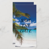 Sand Tropical Beach Hochzeit Save the Date Dankeskarte (Vorne/Hinten)