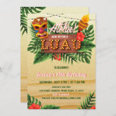 Sand Tropical Luau zum Geburtstag Einladung (Vorne/Hinten)