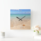 Sand u. Meer Quadratische Wanduhr (Zuhause)