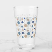 Sand und blaue Strandfarbpunkte Glas (Rückseite)