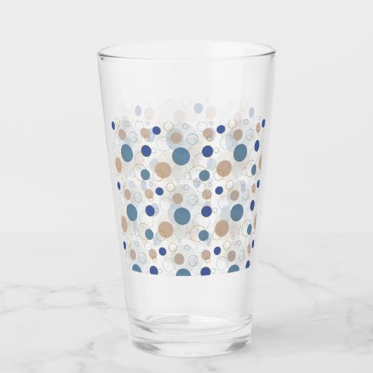 Sand und blaue Strandfarbpunkte Glas (Vorderseite)