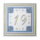 Sand und Blue Big House Nummer Fliese (Vorderseite)