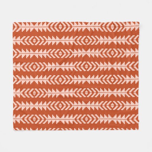 Sand und Clay Geometric Boho Design Fleecedecke (Vorderseite (Horizontal))