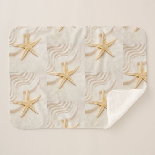 Sand und die natürliche, neutrale Farbe der Sterne Sherpadecke (Vorderseite (Horizontal))