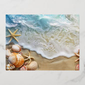 Sand und Meer Folien Feiertagspostkarte (Vorderseite)