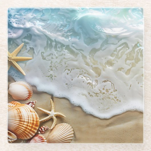 Sand und Meer Glasuntersetzer (Vorderseite)