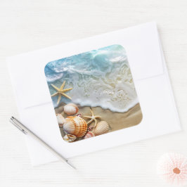 Sand und Meer Quadratischer Aufkleber