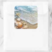 Sand und Meer Quadratischer Aufkleber (Tasche)