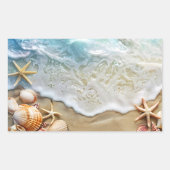 Sand und Meer Rechteckiger Aufkleber (Vorderseite)