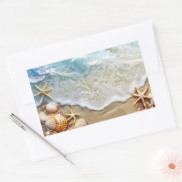 Sand und Meer Rechteckiger Aufkleber