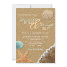 Sand und Muscheln Beach Hochzeitseinladung