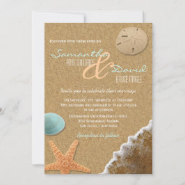 Sand und Muscheln Beach Hochzeitseinladung Einladung