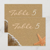 Sand und Muscheln Beach Thema Hochzeit Tischnummer (Vorne/Hinten)